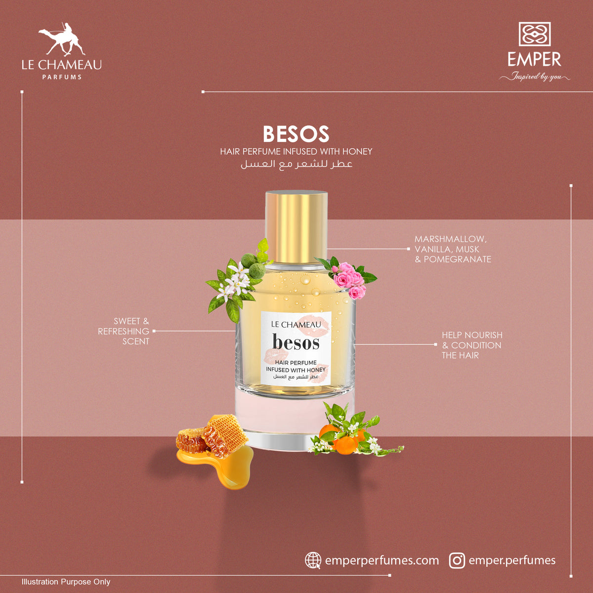 Besos Hair Perfume Infused with Honey